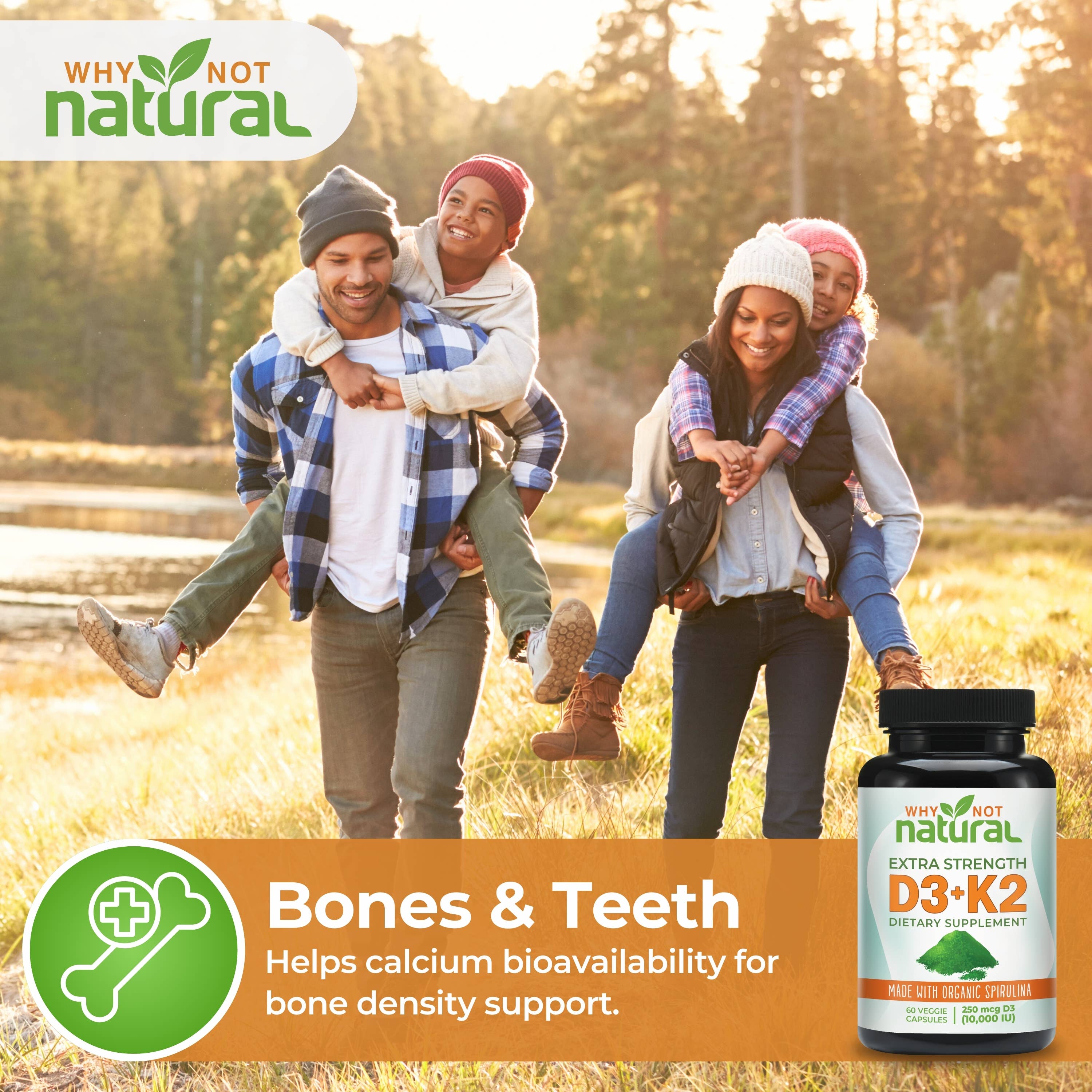 Vitamin D3 K2 (MK-7) with Organic Spirulina