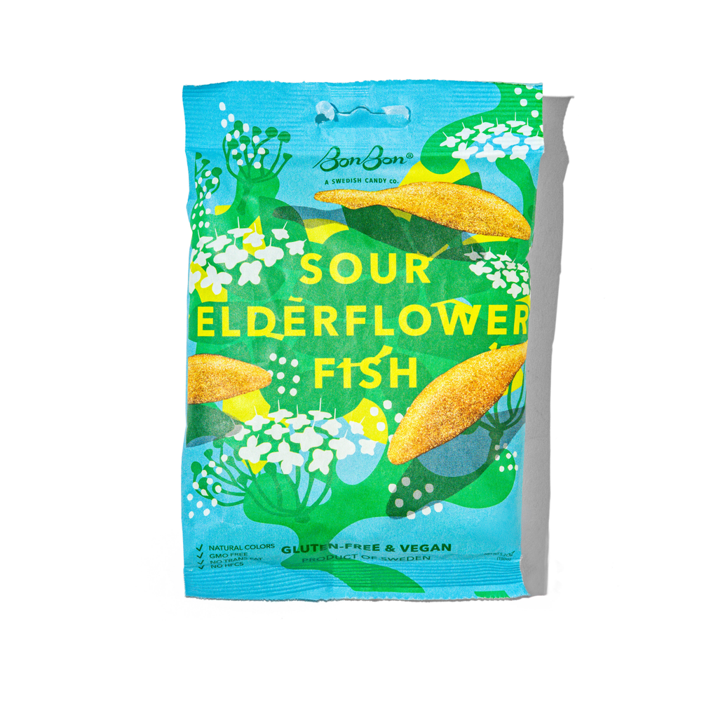 Sour Elderflower Fish - Swedish Candy 5.2oz (150g)