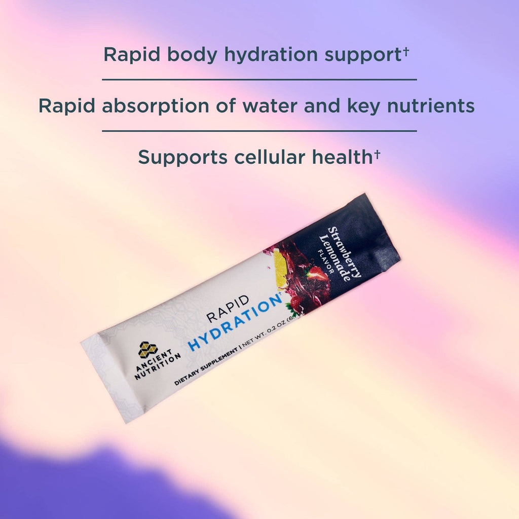 Rapid Hydration 15 Stick Packs | Powder Strawberry Lemonade Flavor (15 Servings)