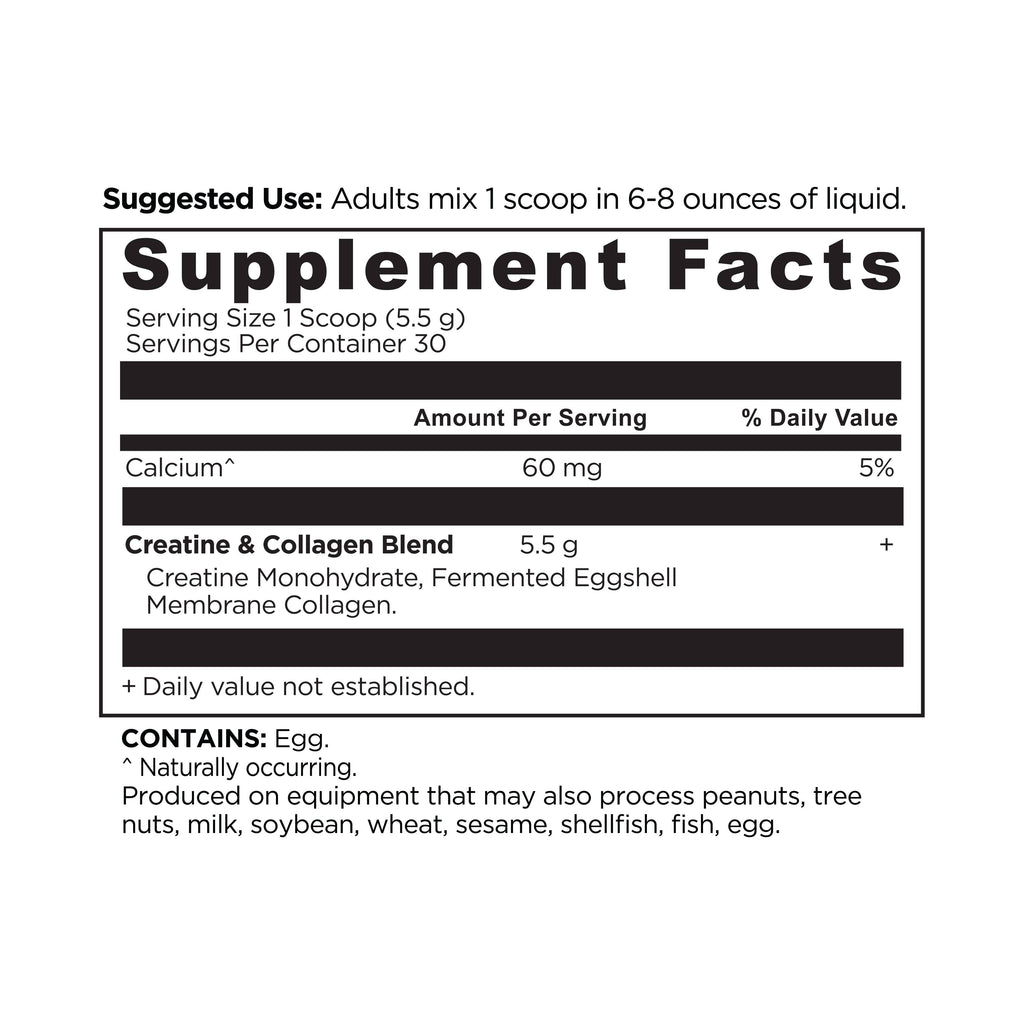 Creatine + Collagen | Powder Unflavored (30 Servings)