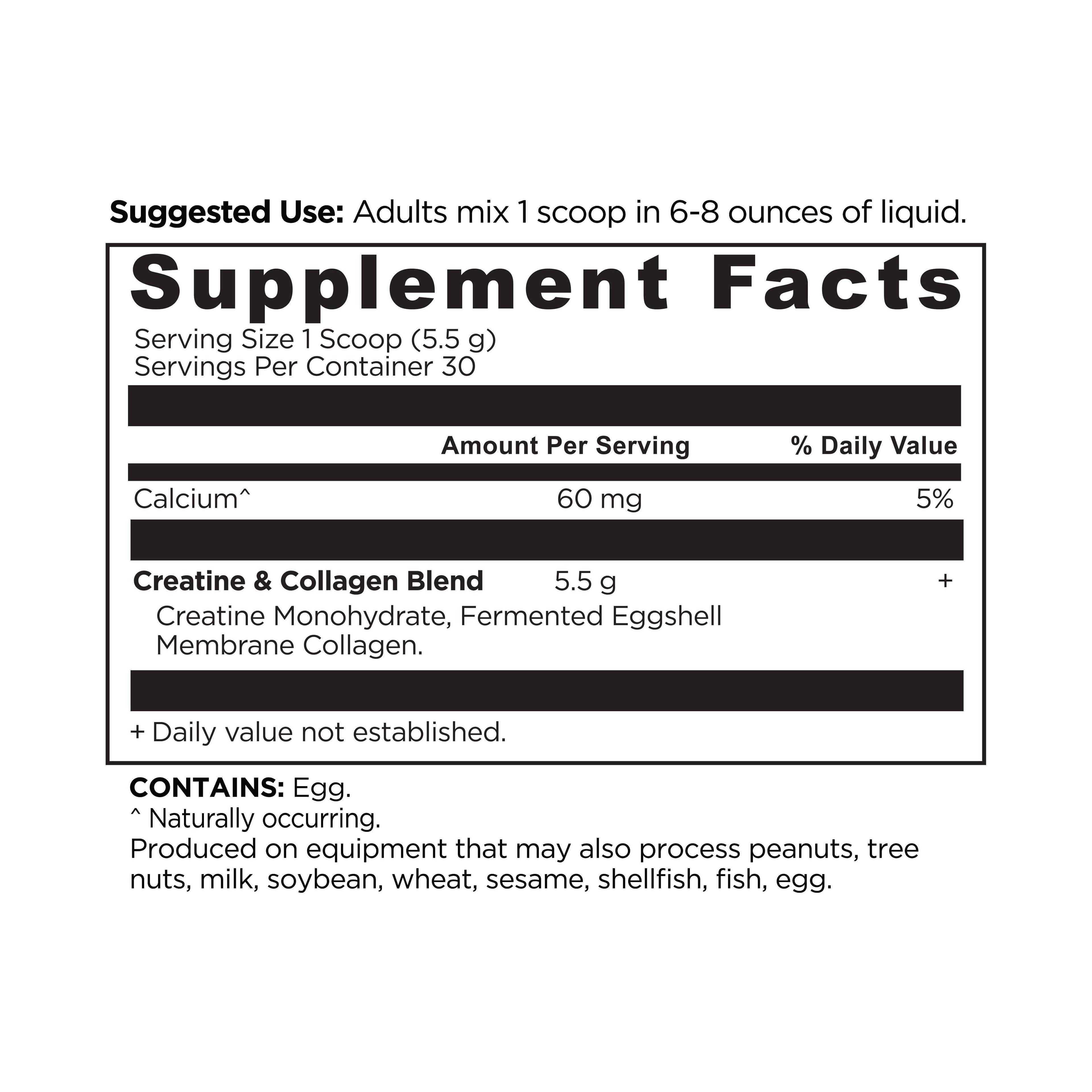 Creatine + Collagen | Powder Unflavored (30 Servings)