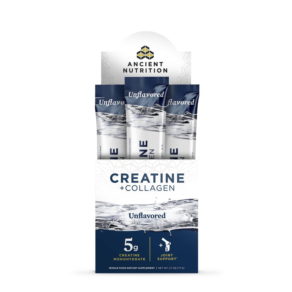 Creatine + Collagen Stick Packs | Powder Unflavored (14 Servings)