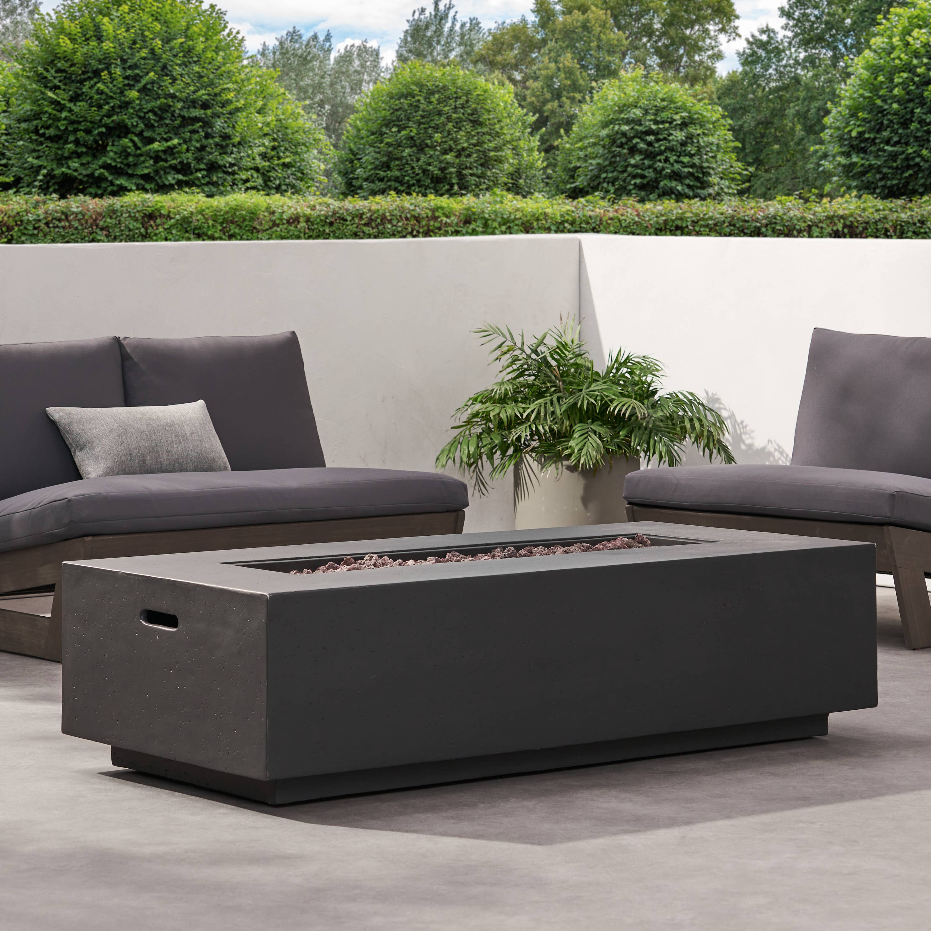 50,000 BTU Outdoor Fire Table Rectangular Dark Grey