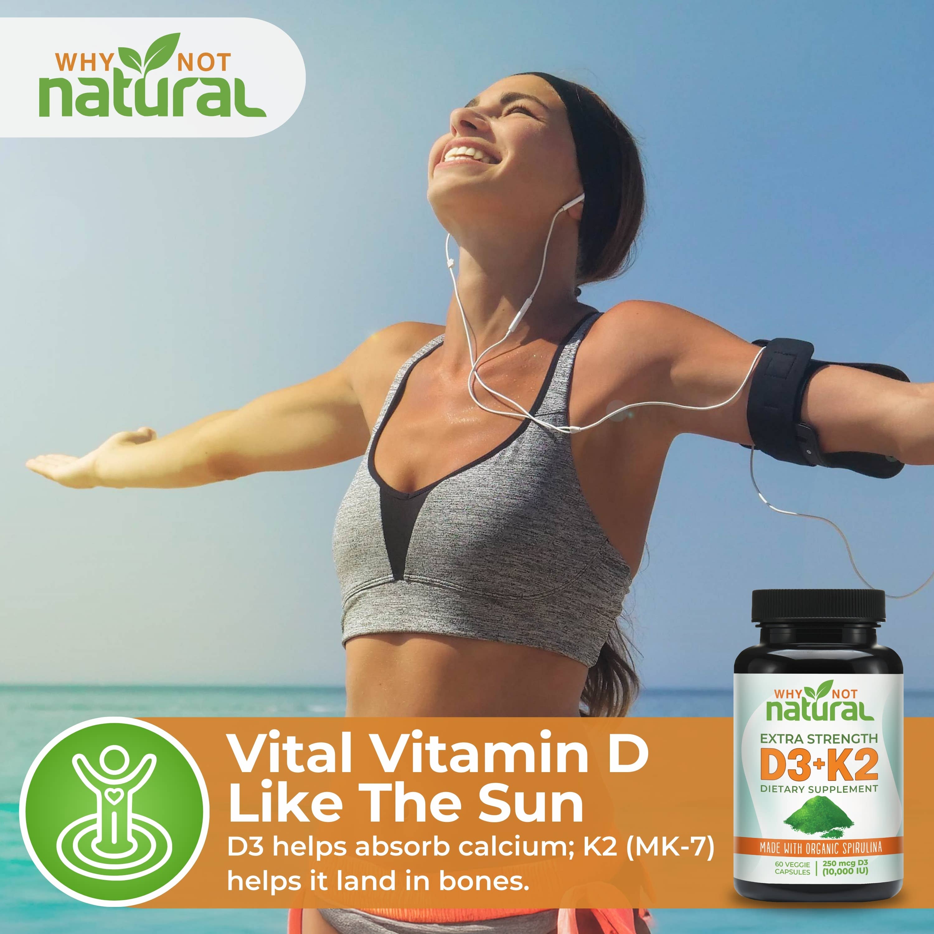 Vitamin D3 K2 (MK-7) with Organic Spirulina