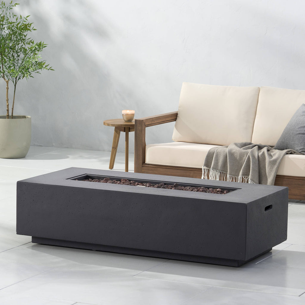 50,000 BTU Outdoor Fire Table Rectangular Dark Grey
