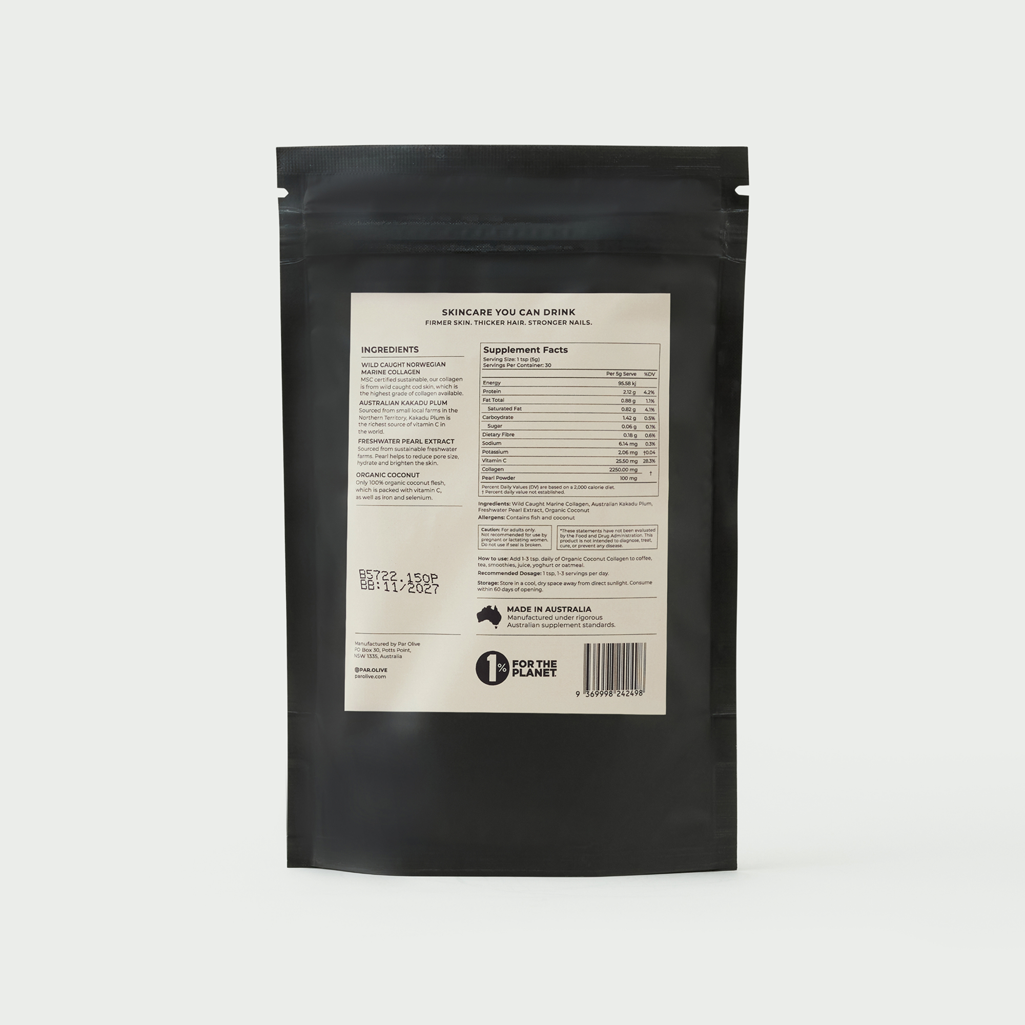 Marine Collagen Superpowder (Organic MATCHA) Refill Pouch
