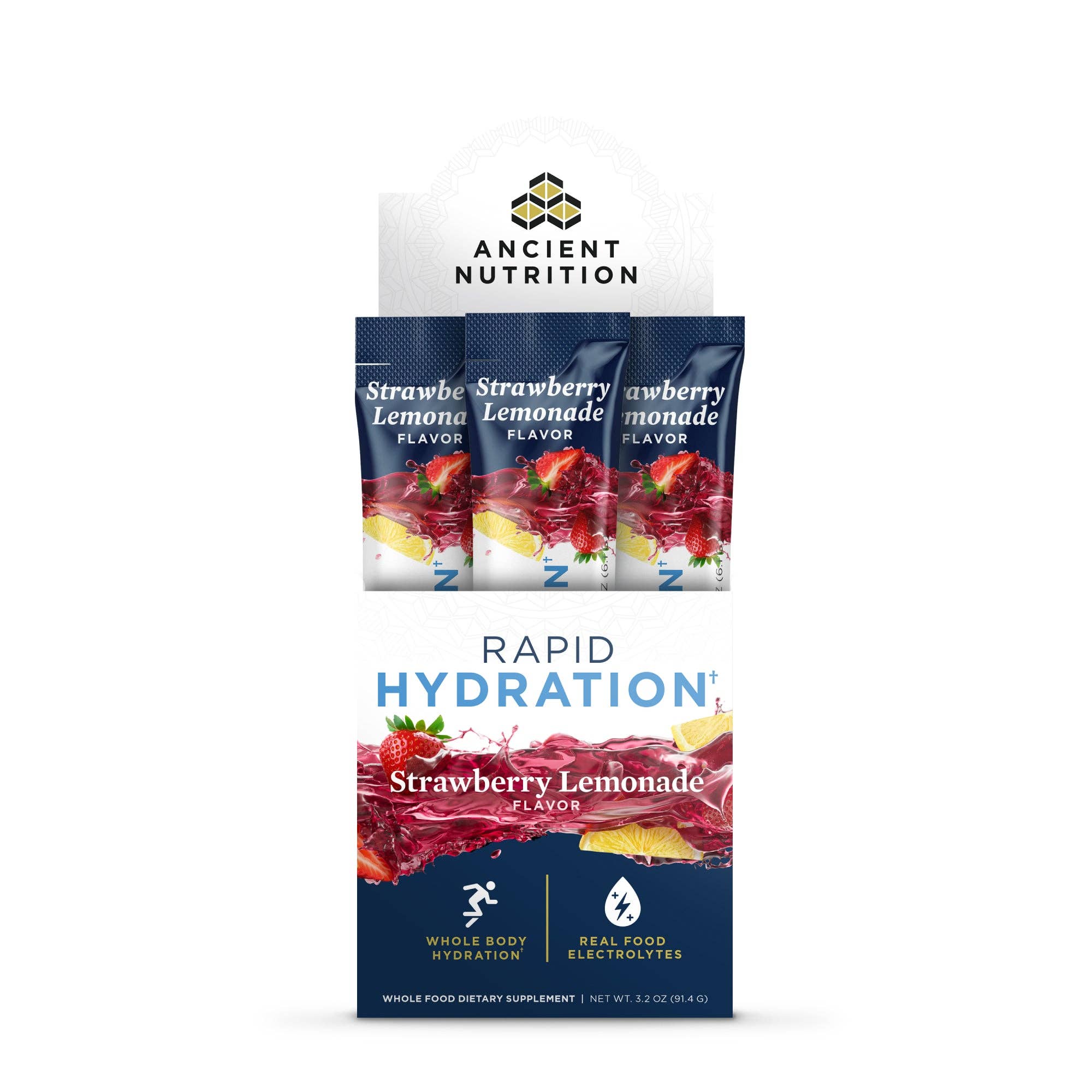 Rapid Hydration 15 Stick Packs | Powder Strawberry Lemonade Flavor (15 Servings)