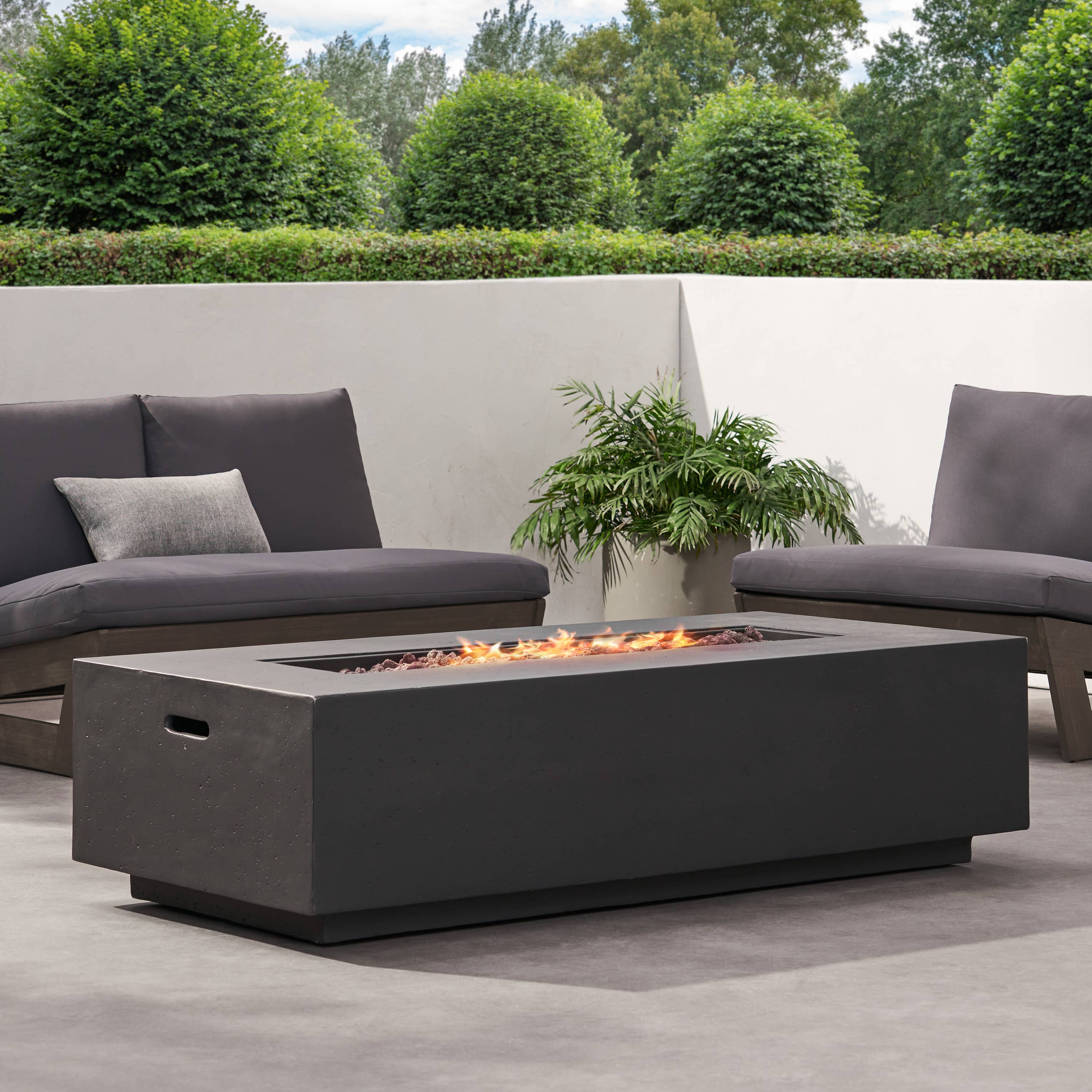 50,000 BTU Outdoor Fire Table Rectangular Dark Grey