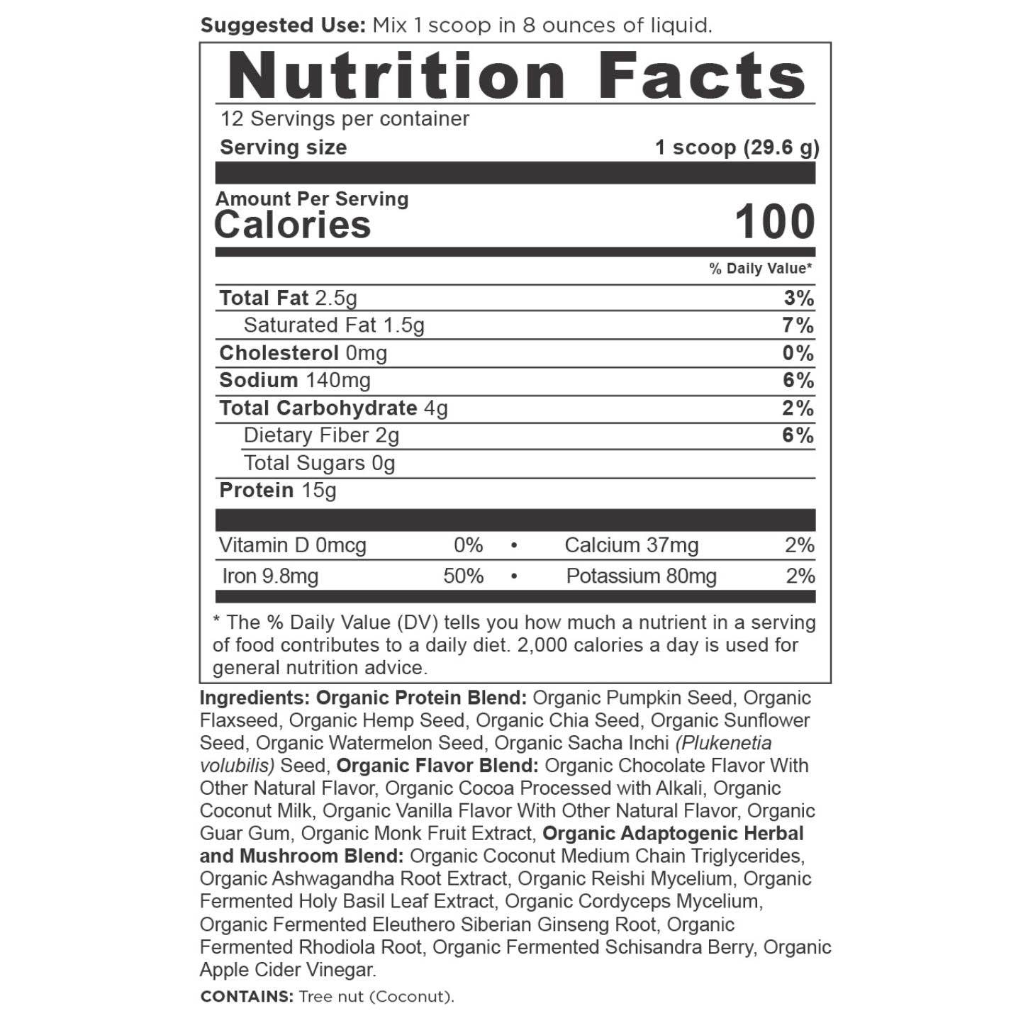 Ancient Nutrition - Plant Protein - Chocolate -12 serving
