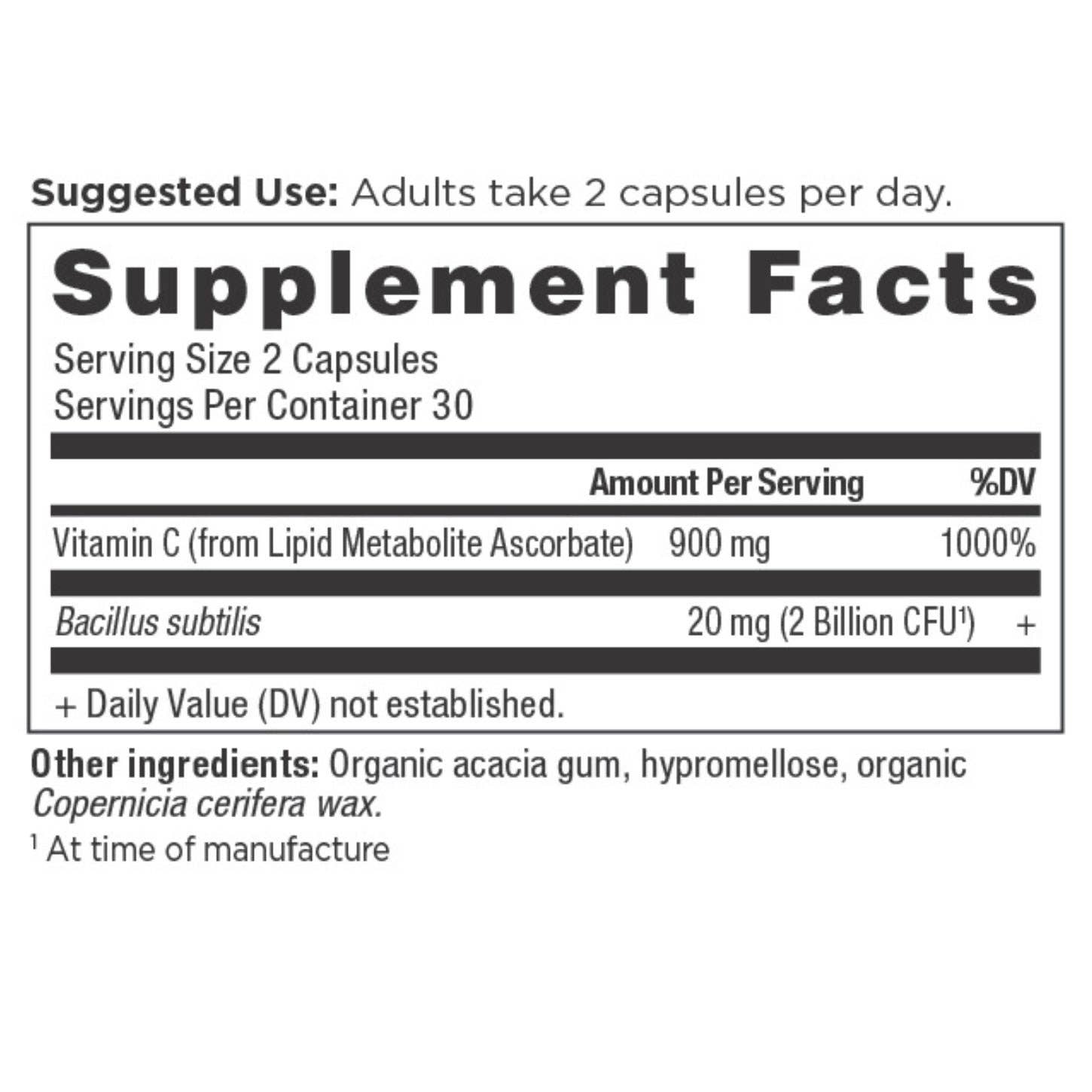 Ancient Nutrients Vitamin C + Probiotics | Capsules (30 Servings)