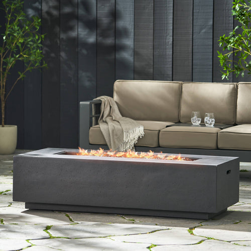 50,000 BTU Outdoor Fire Table Rectangular Dark Grey