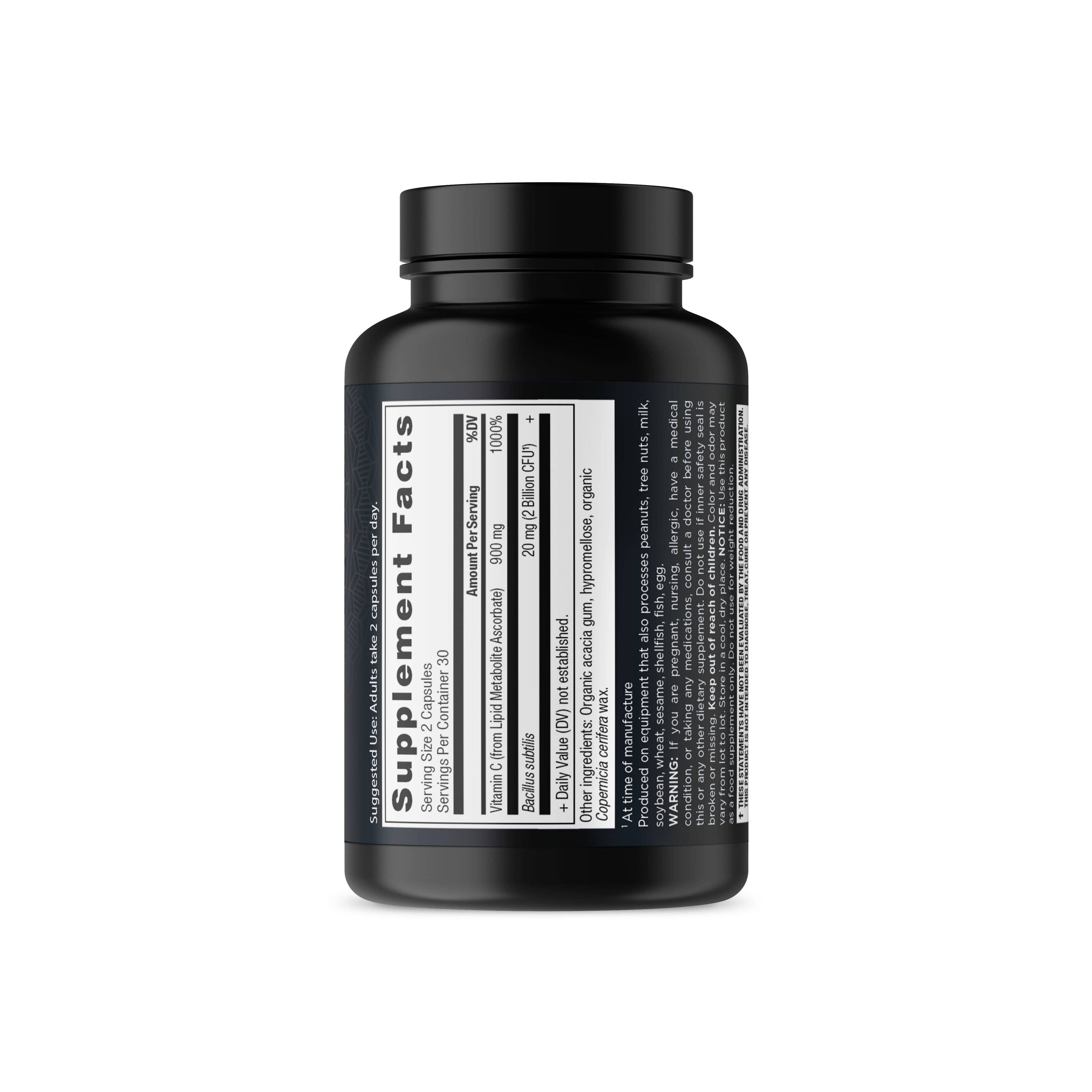 Ancient Nutrients Vitamin C + Probiotics | Capsules (30 Servings)