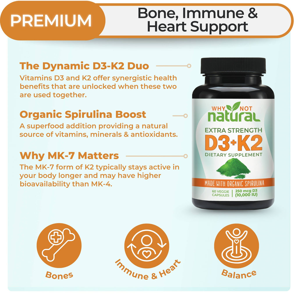Vitamin D3 K2 (MK-7) with Organic Spirulina