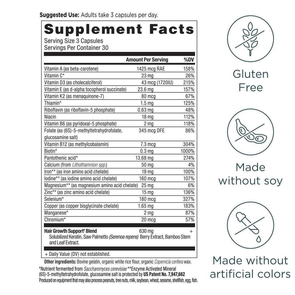 Hair Growth Multivitamin | Capsules (90 Capsules)