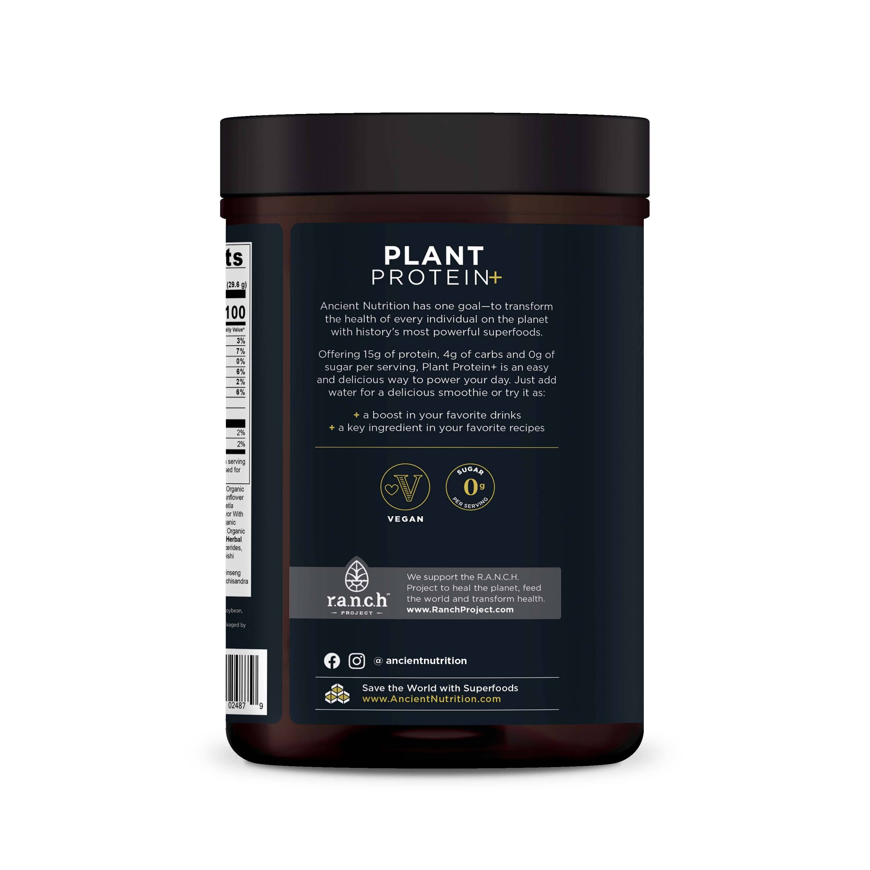 Ancient Nutrition - Plant Protein - Chocolate -12 serving