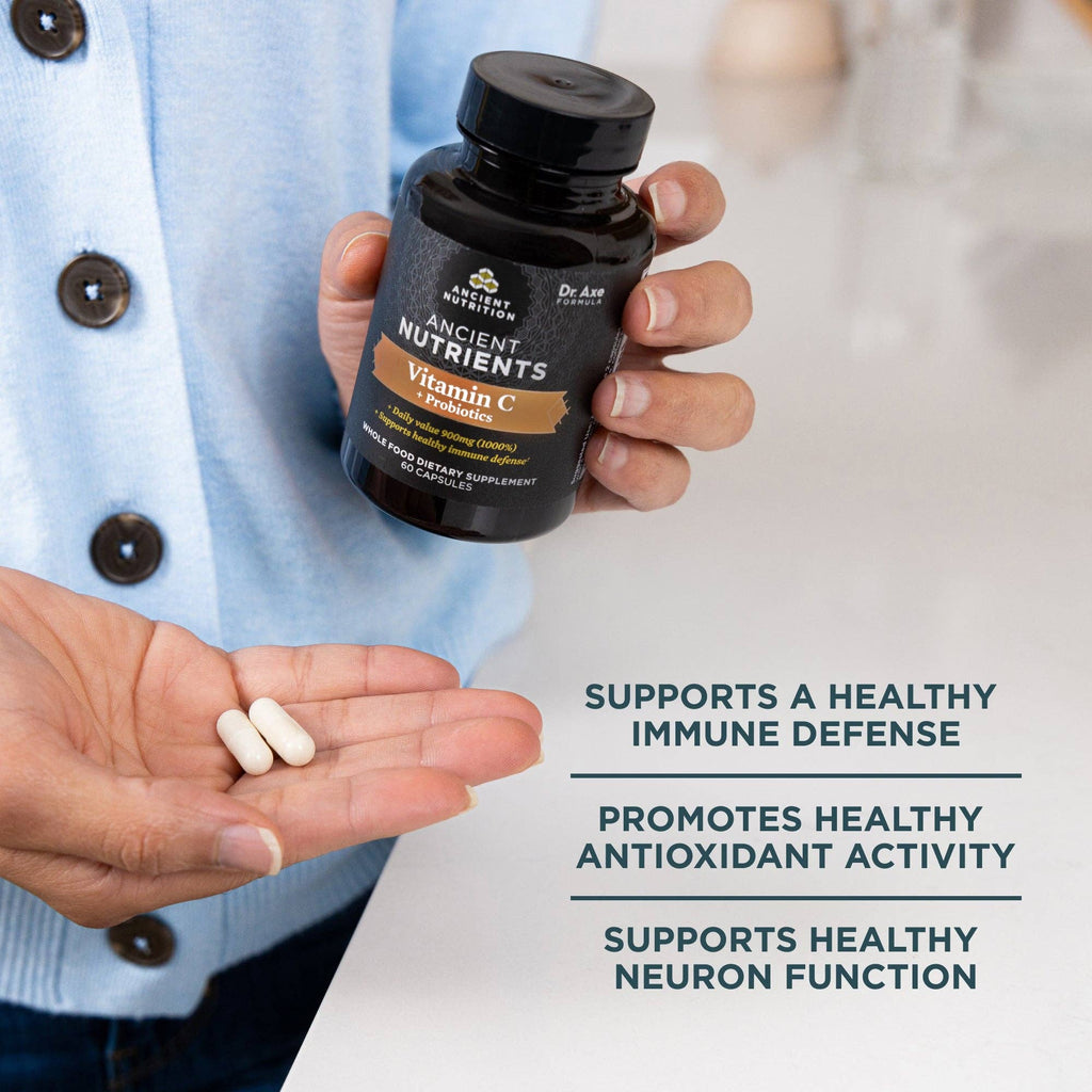 Ancient Nutrients Vitamin C + Probiotics | Capsules (30 Servings)