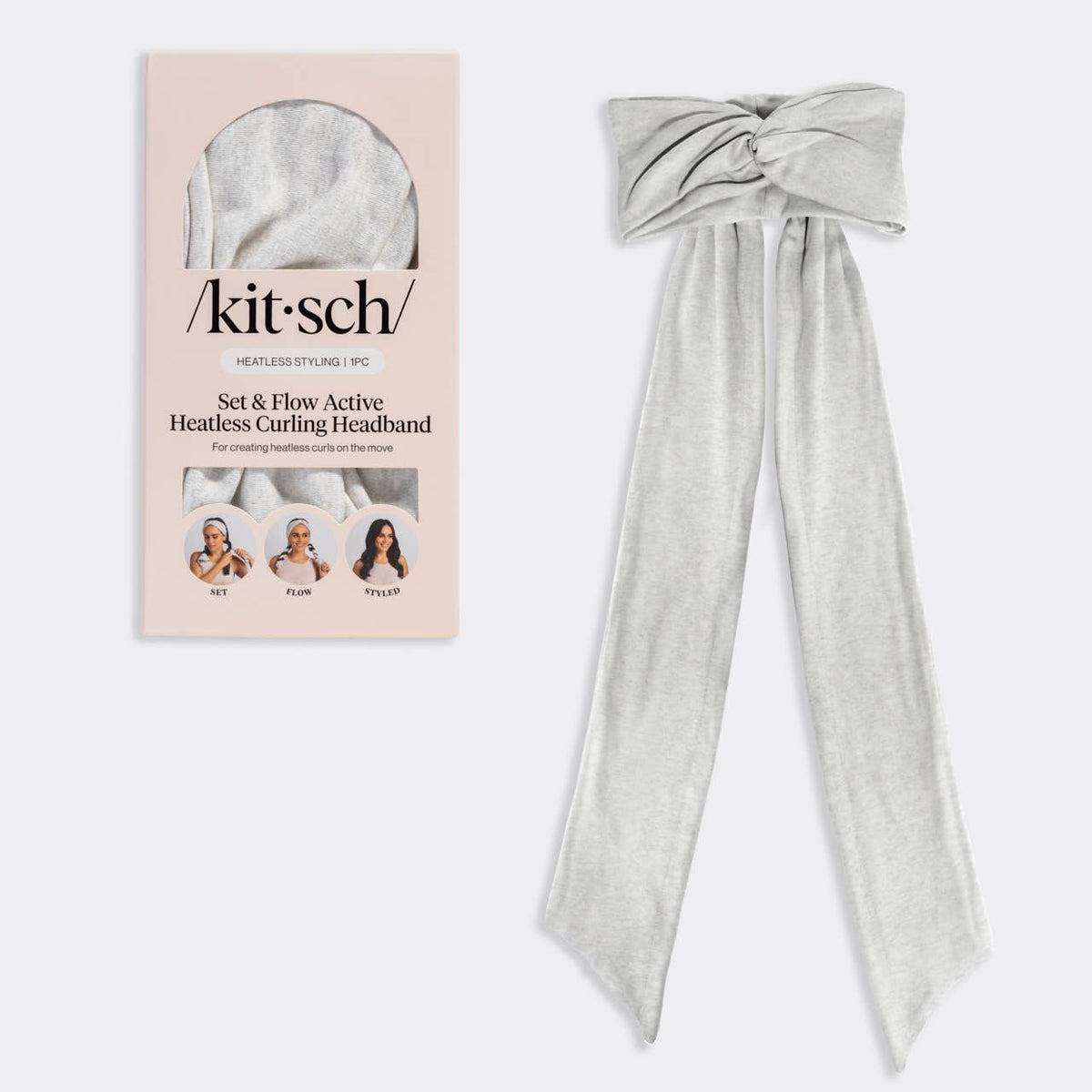 Set & Flow Heatless Curling Headband - Heather Gray