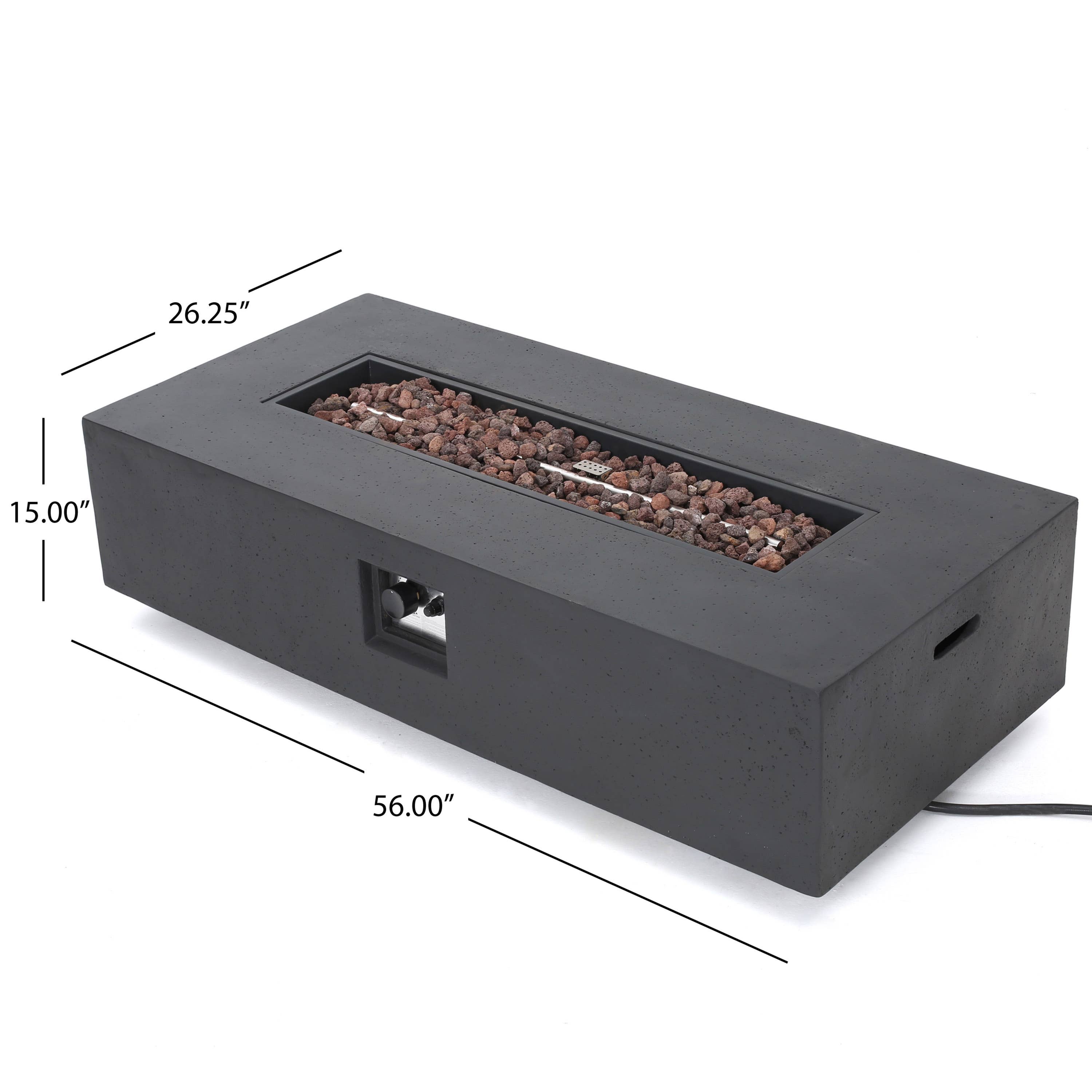 50,000 BTU Outdoor Fire Table Rectangular Dark Grey