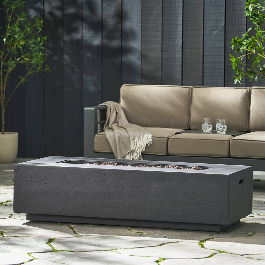 50,000 BTU Outdoor Fire Table Rectangular Dark Grey